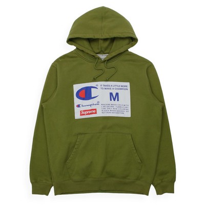 Supreme x Champion Label Hoodie Size Medium Green