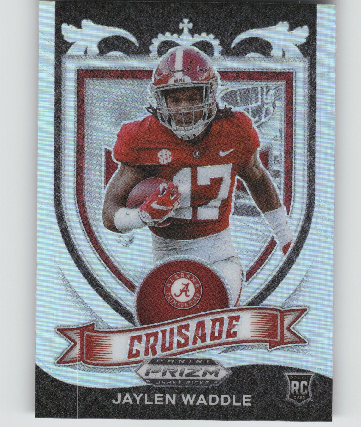 2021 Prizm Draft Picks Jaylen Waddle #169 Crusade Silver Prizm RC