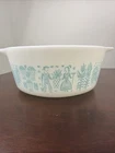Vtg Pyrex 472 1 1/2 pt Cinderella Dish Amish Butterprint Aqua Blue Vintage USA