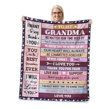 Blanket 80"X 60", Grandmother Gift from Grandson Granddaughter, 80"X60" Grandma