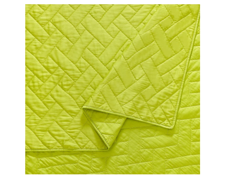 Juego de 3 cobertores acolchados Trina Turk Dream Weaver verde 100 % algodón King nuevos con etiquetas Foto 4 de 4