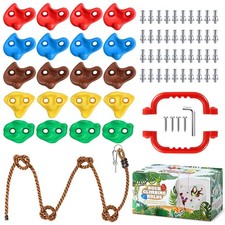 TOPNEW 20 PCS Rock Climbing Holds for Kids, Wall Medium, Multicolor