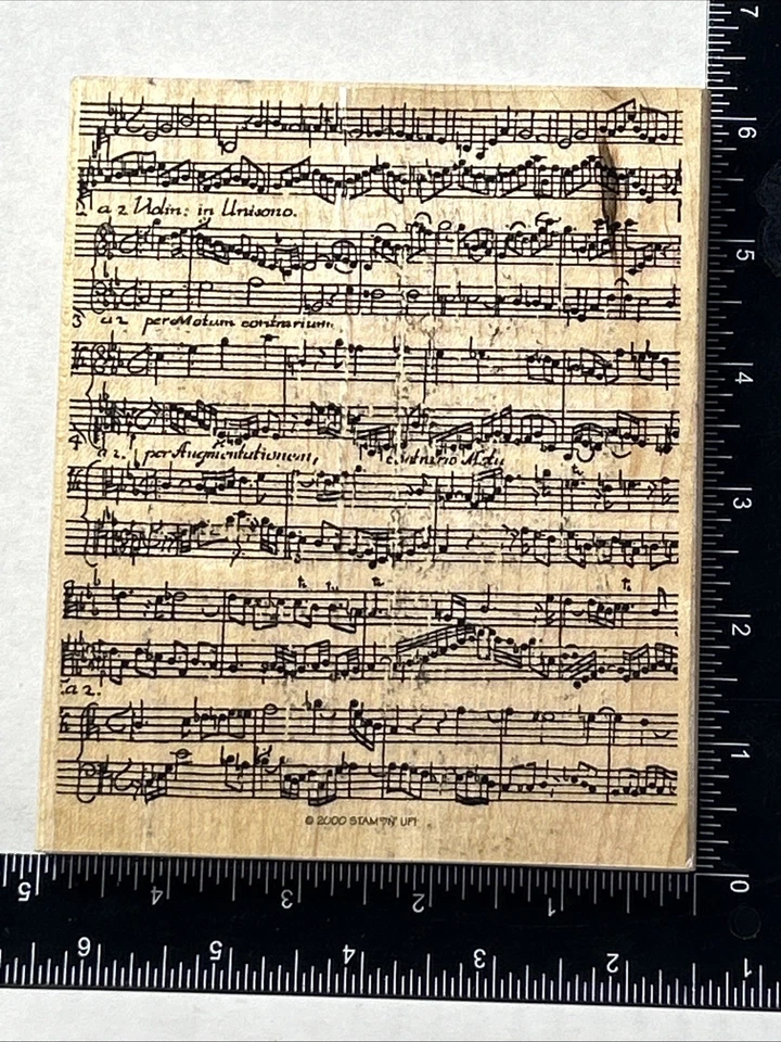 Деревянные резиновые штампы Stampin Up для скрапбукинга музыкальных нот - Изображение 2 из 4