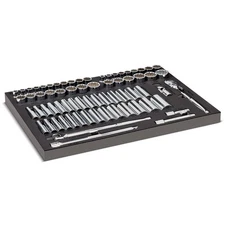 Powerbuilt 69 Piece Pro Tech 1/2 Inch Drive SAE and Metric Socket Set - 949006