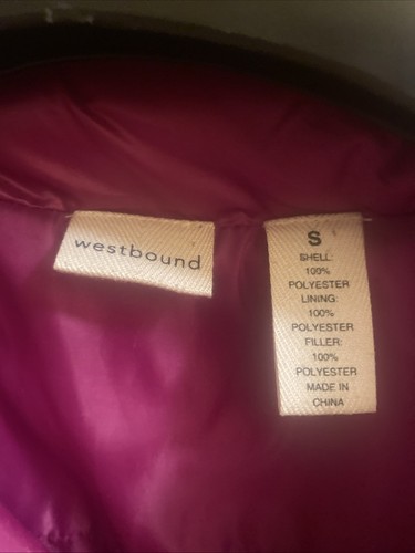 Westbound Packable Quilted Puffer Vest Raspberry PinkZip Pocket Activewear Small - Picture 2 of 4