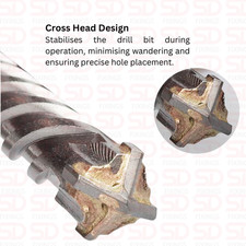 400mm Length Cross Tip SDS-PLUS Drill Bit for Drilling Concrete, Masonary, Brick