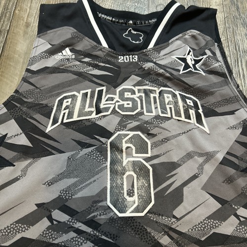Lebron James Jersey Mens Large Adidas Black All Star 2013 Miami Heat Baskeball - Picture 3 of 11