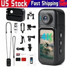 4K Mini Body Camera - 64GB Motorcycle Helmet Cam for Cycling Skiing Sports