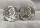(2) 1963 US Franklin Halves 50c Nice Uncs