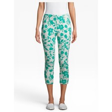 Time and Tru Floral Jegging Capri Pants Women’s Cropped Stretch Size 20