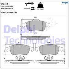 DELPHI Scheibenbremse Bremsbelagsatz Für RENAULT DACIA FIAT JEEP 410607115R