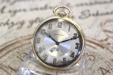 Rare antike Waltham Digital Taschenuhr gold filled pocket watch C.1931