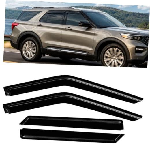 4PC Window Rain Guards fit | Window Visors Vent Shade 2020-2026 Ford Explorer