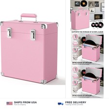 Vinyl Record Storage and Carrying Case, Waterproof Dustproof Portable Organiz...