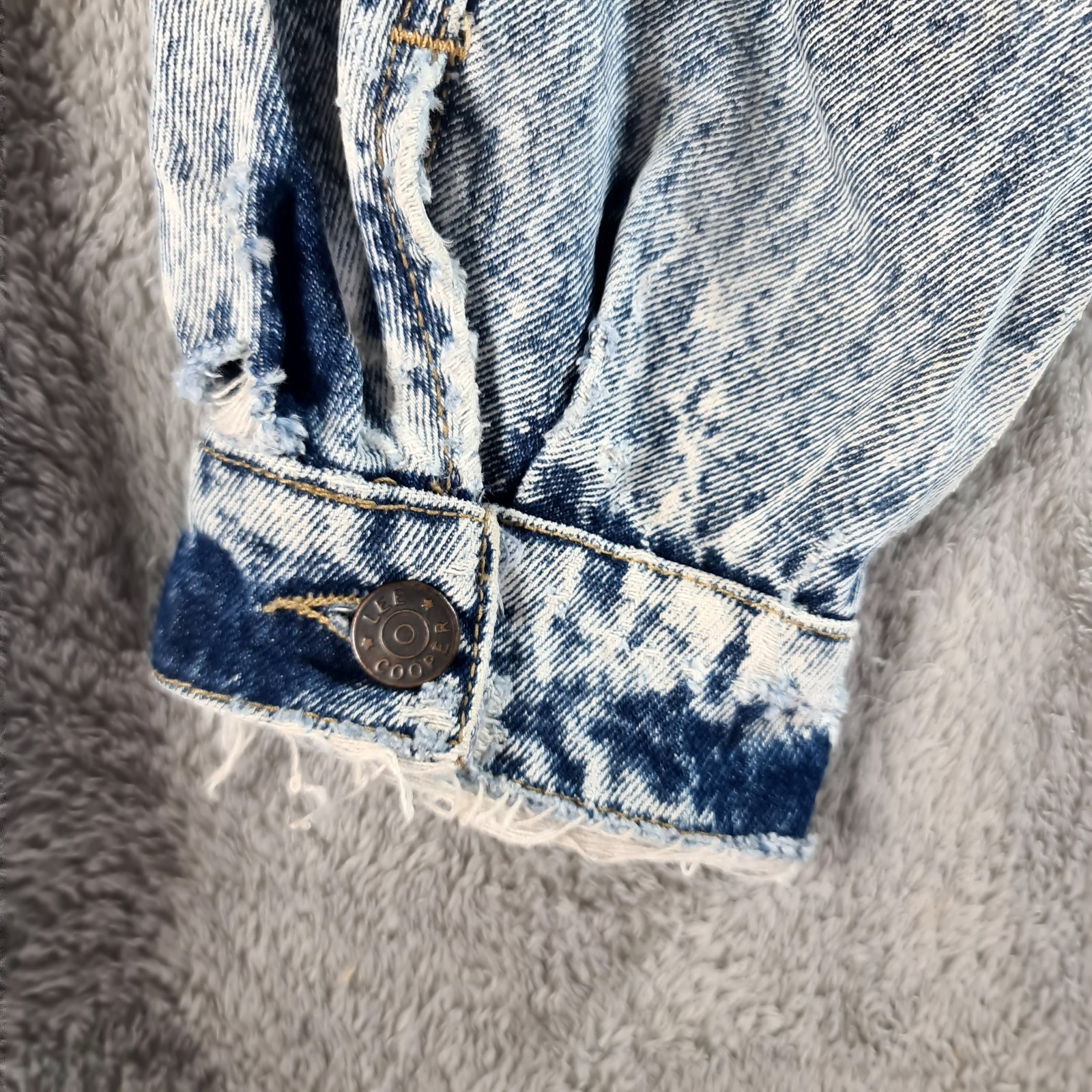 Lee Cooper Size 42 Mens Acid Wash Button Up Collared Denim Jacket - Vintage 80's image 10