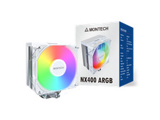 MONTECH NX400 ARGB - CPU Air Cooler, Single Tower, 4 Advanced Heat Pipes, 52-fin