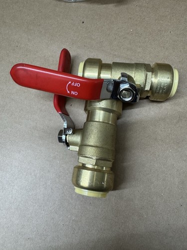 Lot of 2, 3/4" Push Fit Ball Valve, lead free, for 3/4 Copper CPVC or pex Pipe
