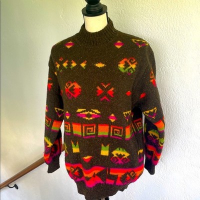 United Colors of Benetton Geometric Virgin Wool Imported Italian Size M