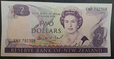 (1988+) New Zealand 2 Dollars P170c ENR792308, sig Brash.