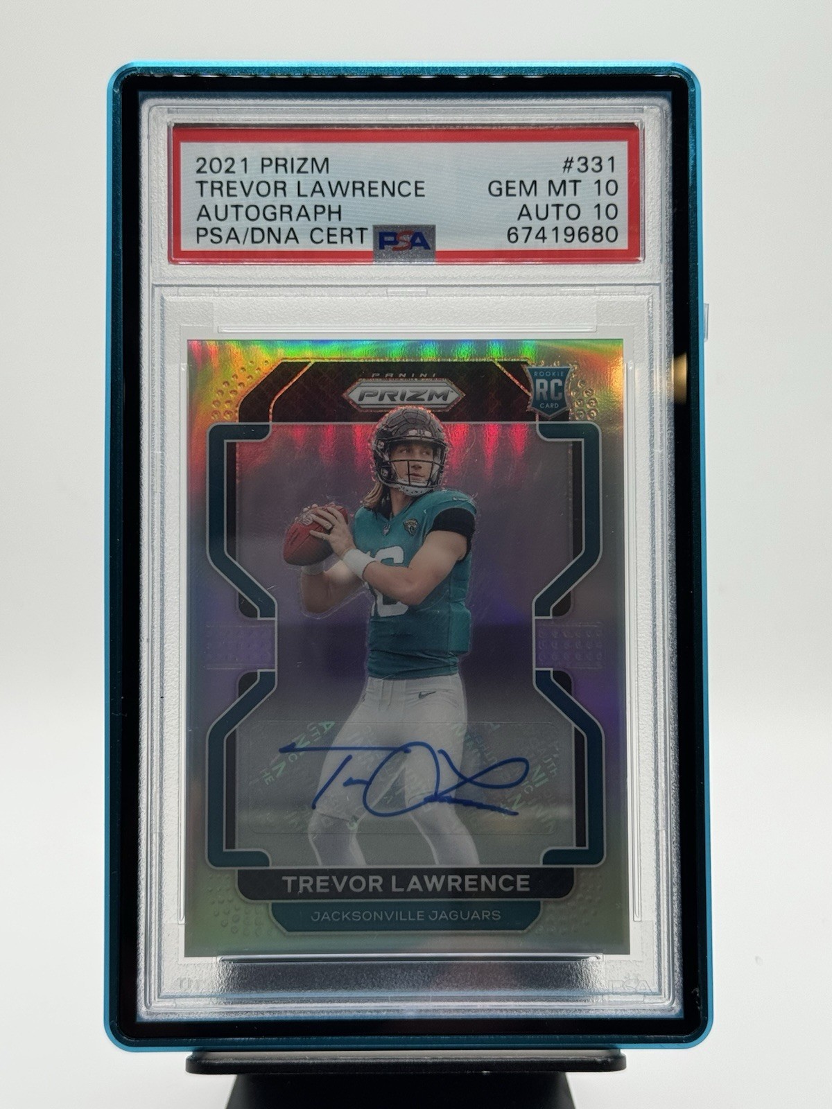 2021 Prizm Trevor Lawrence Silver Prizm Rookie Auto RC # 331 PSA 10/10 Jaguars