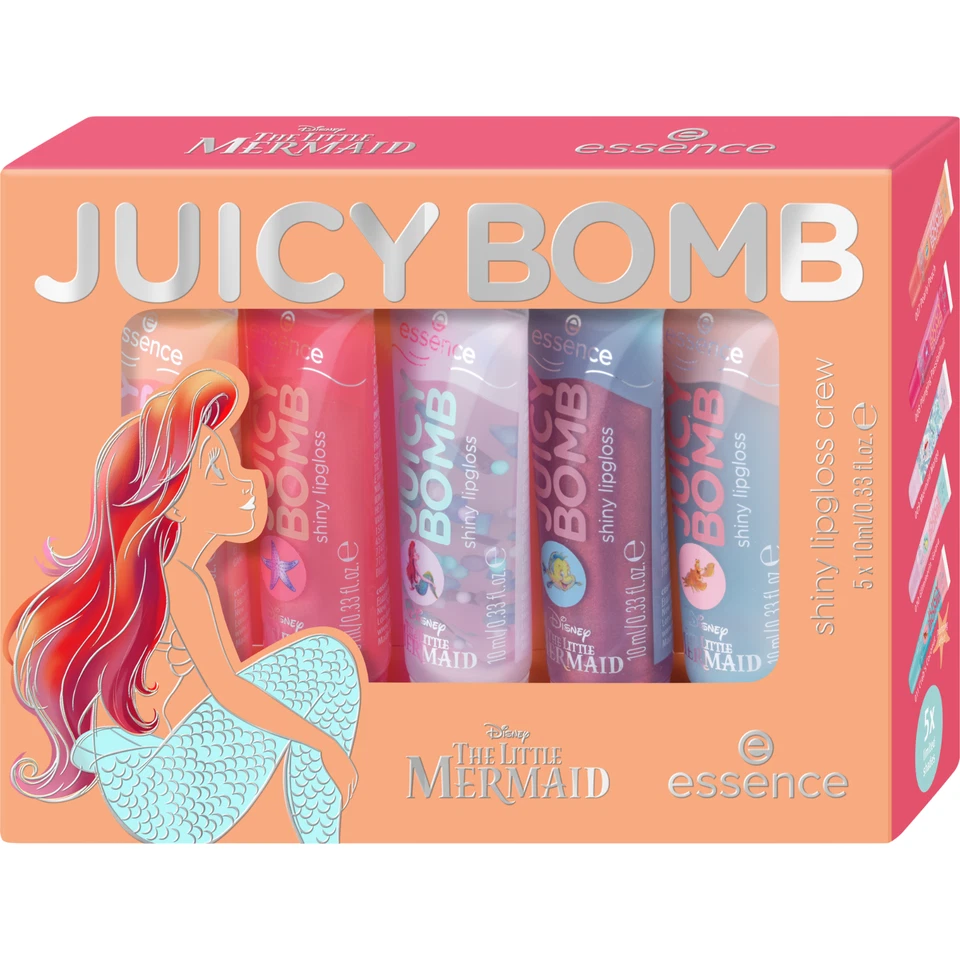 essence Juicy Bomb Lipgloss Set | Disney The Little Mermaid | 5er Set Neu / OVP - Bild 1 von 1