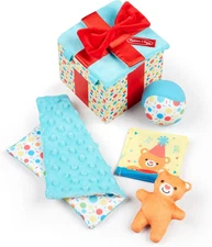 Wooden Surprise Gift Box Infant Toy (5 Pieces) Baby Toy Gift Set, Tactile Sensor
