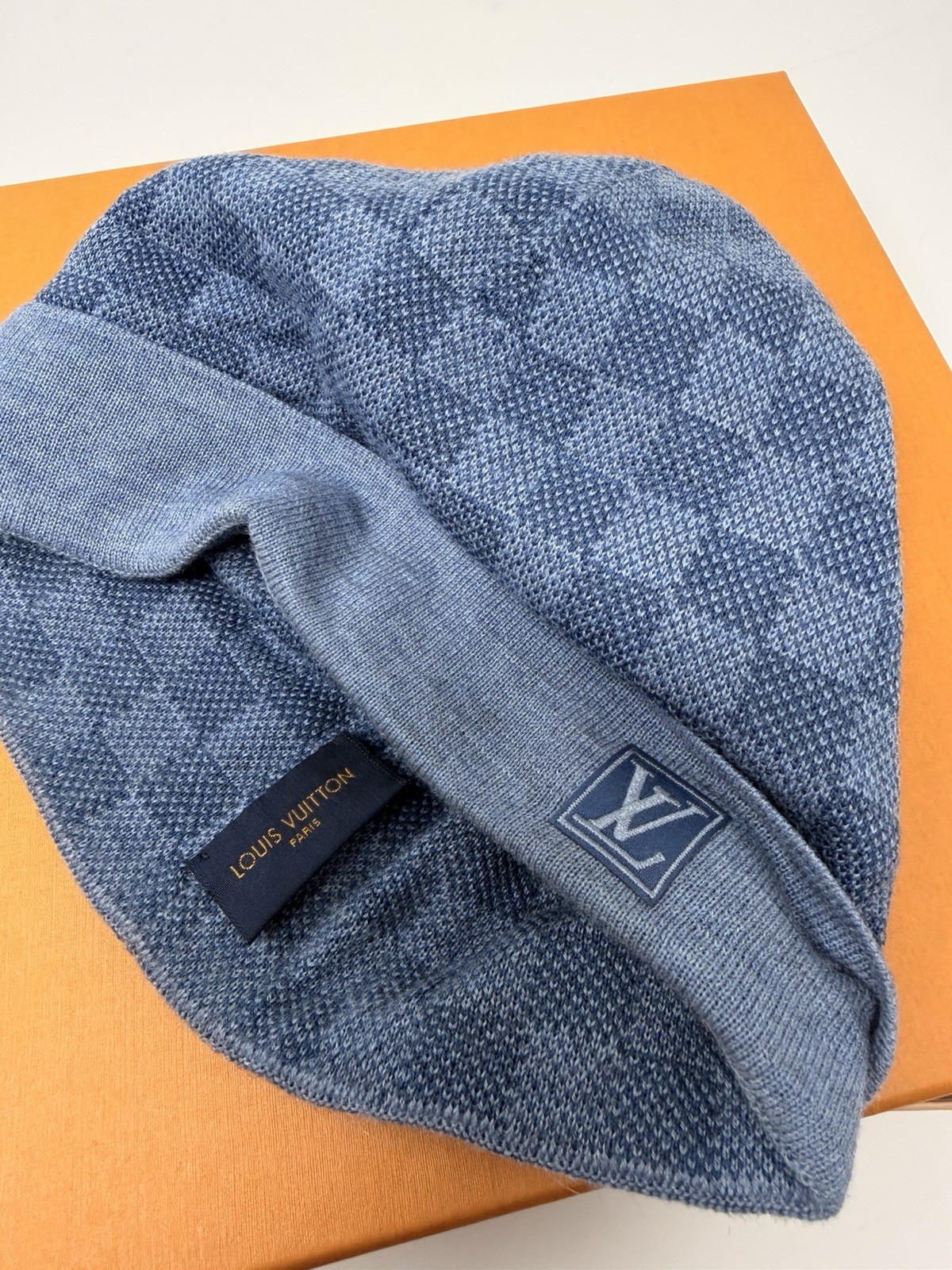 Louis Vuitton LV Knit Beanie Hat Blue/Gray M70930 | Unworn | Box & Tags thumbnail 4