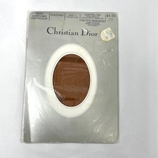 New Vintage Christian Dior pantyhose Size 1 chestnut tan control top ultra sheer