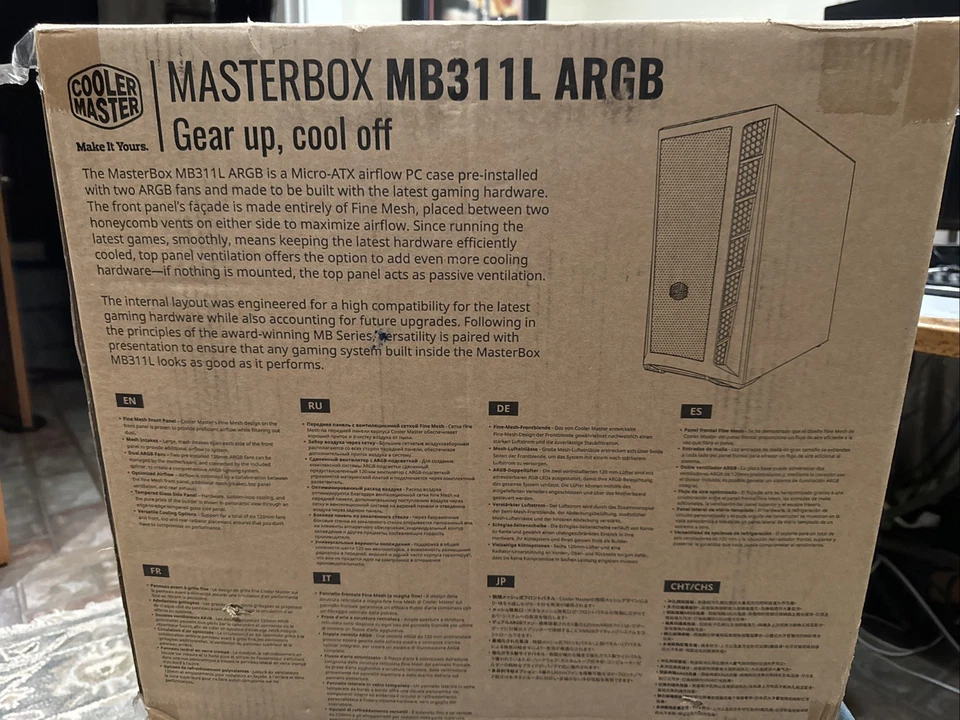 Cooler Master MasterBox MB311L ARGB Micro-ATX Case w/ 2 ARGB Fans NEW SEALED - Image 3 of 4