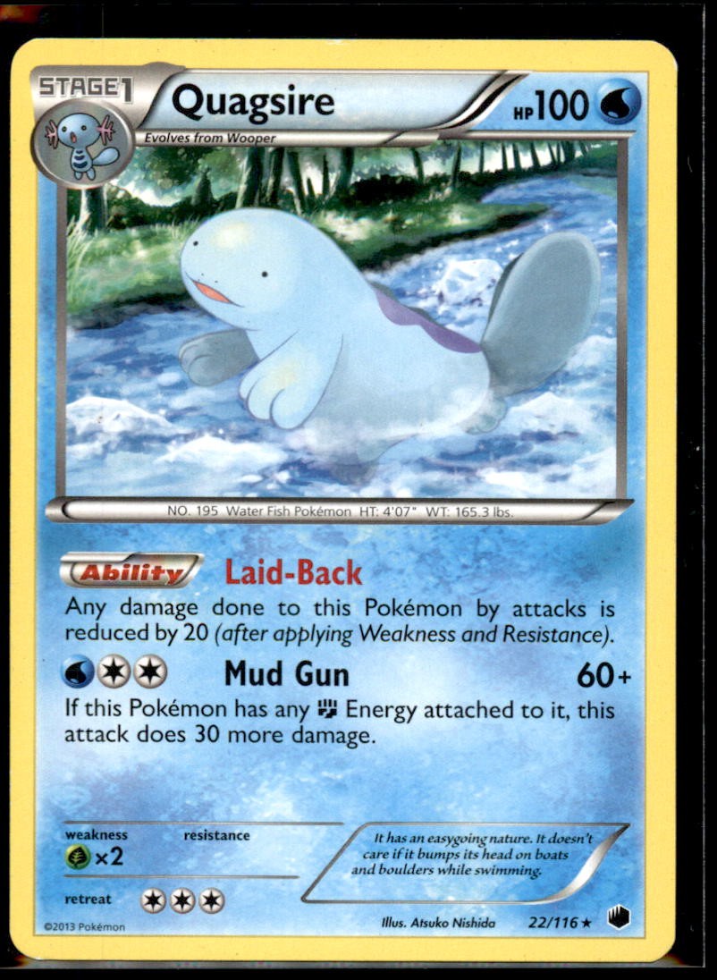 PokemonTCG - Quagsire Rare Plasma Freeze 22/116 LP