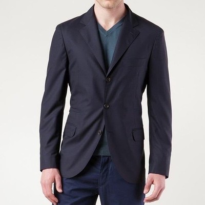 Brunello Cucinelli Men's Luxury Navy Blue Travel Blazer Suit Sportcoat Jacket