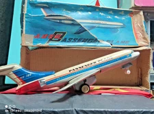 VINTAGE PASSENGER PLANE 485 ME 789 CHINA BOEING AIRPLANE TOY JET BATT.OPERAT BOX