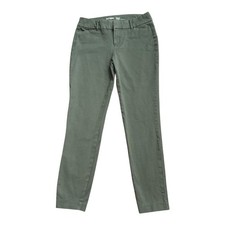 Old Navy Pixie Mid Rise Skinny Pants Women's 2 Olive Green Stretch