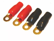 4 pcs Premium 0-2 Gauge Gold Ring Terminals Car Audio