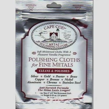 CAPE COD Fine Metal Polish Cloth 2pk 4"x 6" Watches Jewelry Cleans & Polish New!