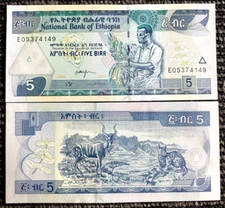 Ethiopia 5 Birr 2009-2017 Banknote World Paper Money UNC Currency Bill Note