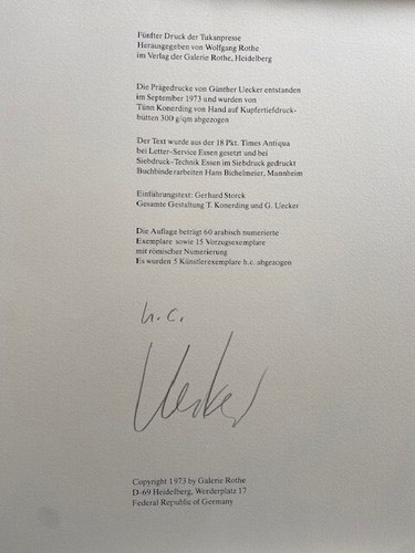 Original Günther Uecker Prägedruck aus "Vom Licht" - Bild 7 von 9