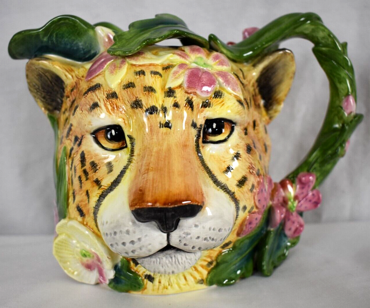 Fitz and floyd ペルシャ猫皿 バラ柄 ビンテージ Fitz & Floyd Classics Serengeti Collection Cheetah Cat pitcher | eBay