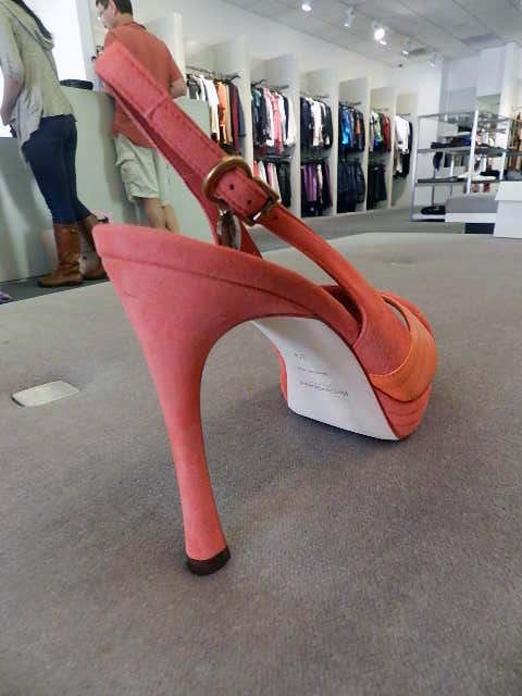 SAINT LAURENT 3580 YSL Palais 80 PPSback bambino scamossia sandalo ambra beige taglia 39 39 5