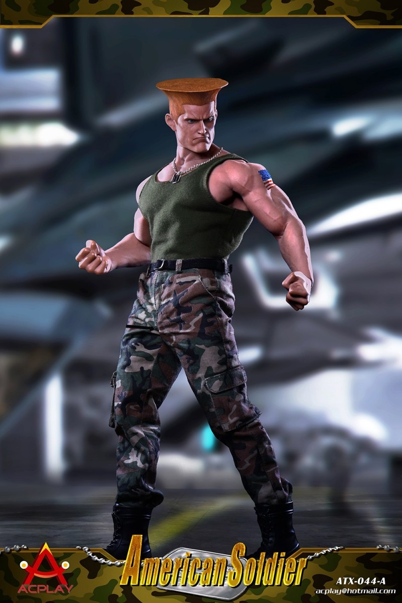 ACspela 1 6 ATX044A Street Fighter American Soldier Clothes Set W Two Head ACspela 1 6 ATX044A Street Fighter American Soldier Clothes Set W Two Head