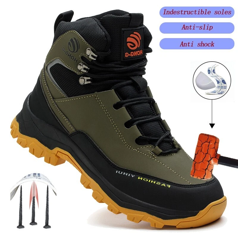 Waterproof shoes Indestructible Men Work Safety Boots new steel toe shoes