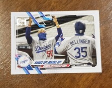 Hands Up! Masks Up! 2021 Topps Series One Baseball #303 MLB Los Angeles Dodgers