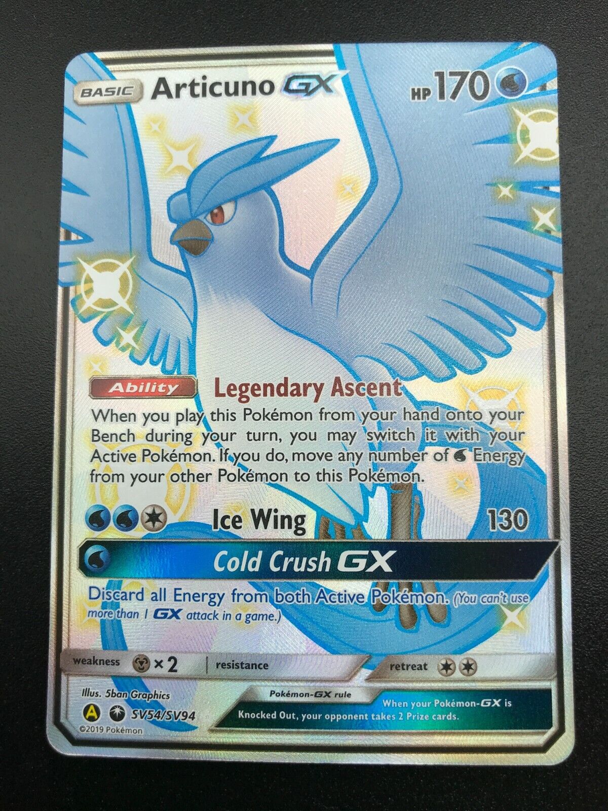 2019 Pokemon S&M Hidden Fates Full Art Articuno GX #SV54 PSA 10 GEM MINT