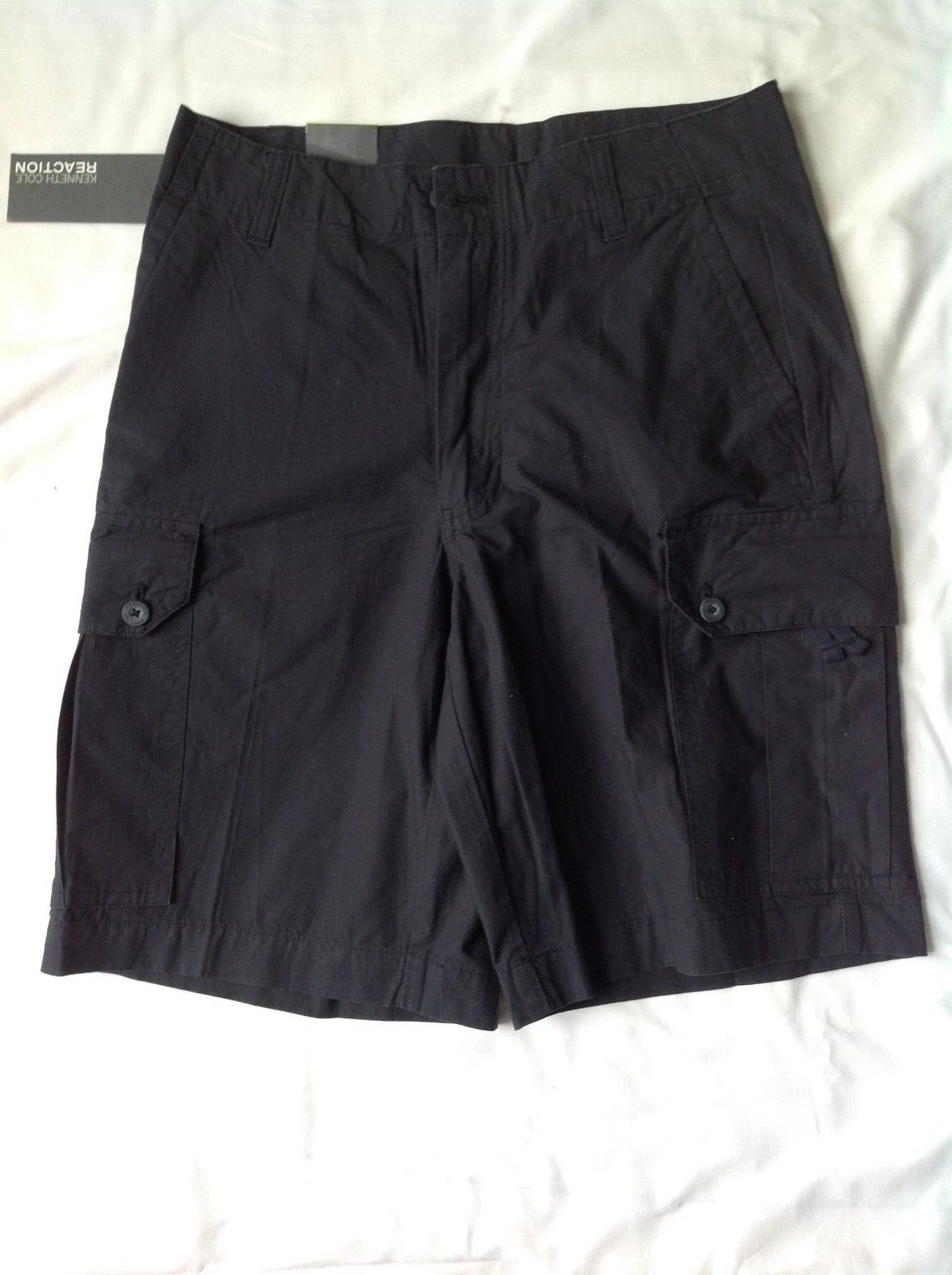 Kenneth Cole Reaction Men's Cargo Short 100% Cotton Black Size 30 New