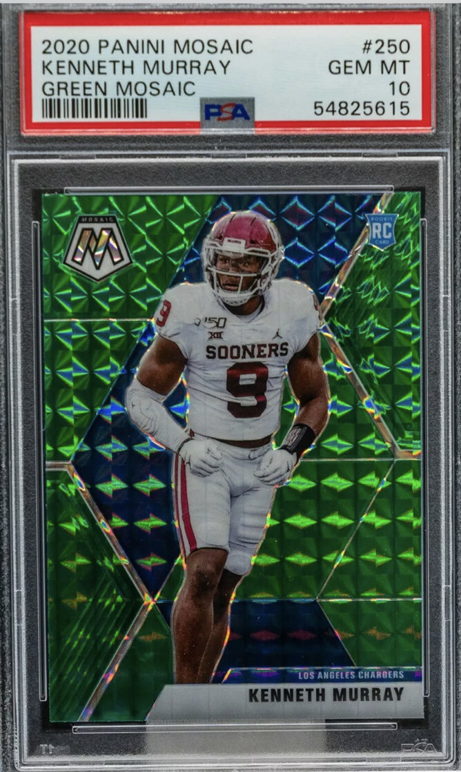 Kenneth Murray 2020 Panini Mosaic #250 Green Prizm RC Rookie PSA 10 Gem Mint