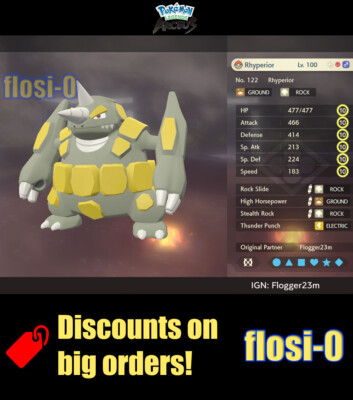 6IV Shiny Alpha Rhyperior Max Effort Level Pokemon Legends Arceus | eBay