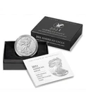 2021 W $1 American Burnished Silver Eagle Box and COA OGP  21EGN NO COIN Read