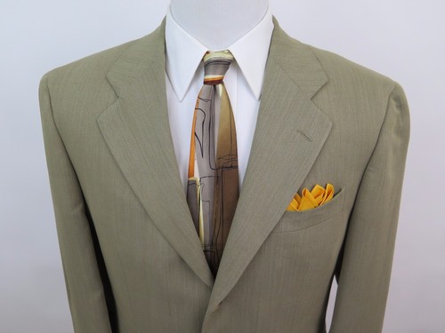 Luciano Barbera Men's Wool Nylon Green Italian Blazer Jacket Sport Coat 40 R - Picture 3 of 12