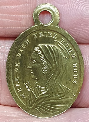   Seltene alte religiöse Medaille MARIA wurde ohne Sünde entworfen 19. Jh. #58