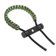 Archery Bow Wrist Sling, Adjustable Braided Wrist Strap, Green Camouflage